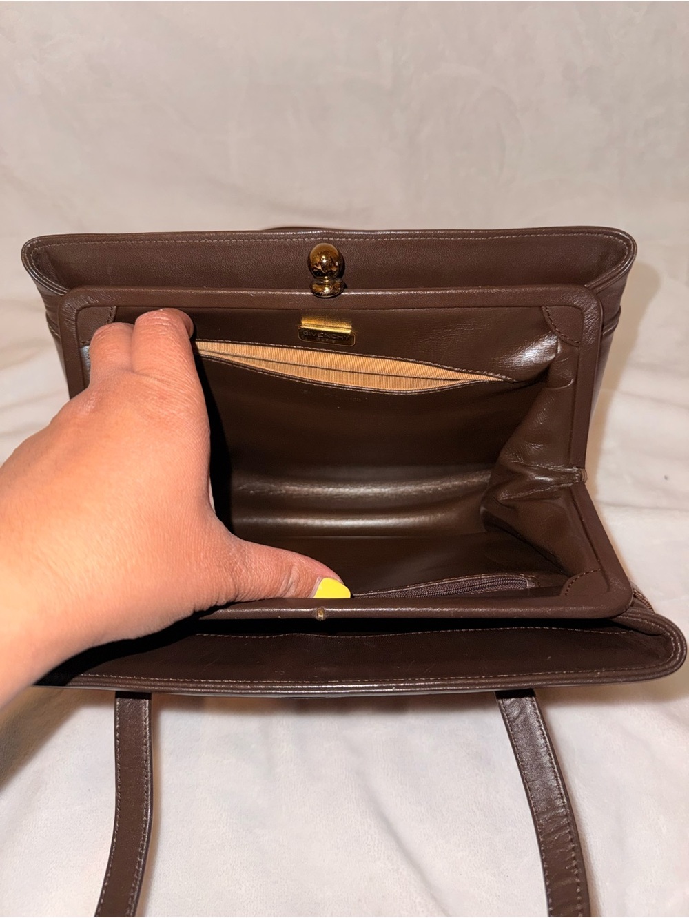Vintage Givenchy Brown Leather 4G Logo Shoulder Bag - Picture 9 of 16